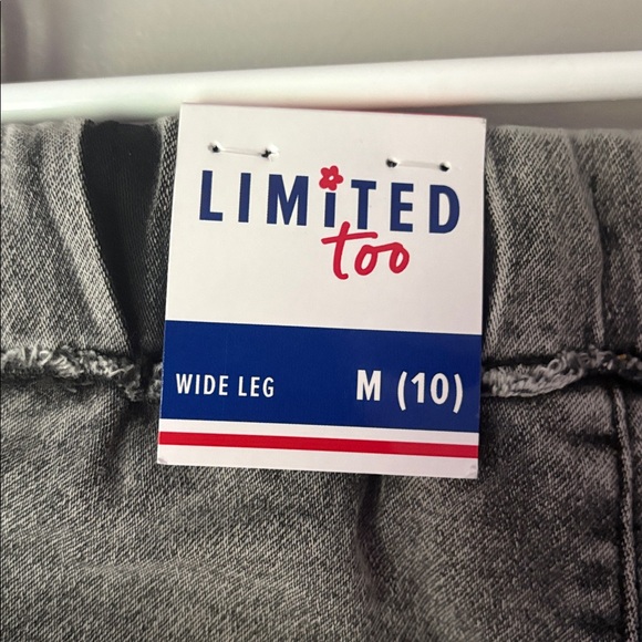 NWT LIMITED TOO Girls Grey Wash Wide Leg Jeans - Picture 6 of 7